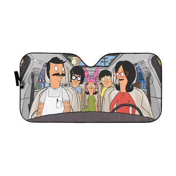 Gearhumans 3D Bob s Burgers Family Custom Car Auto Sunshade