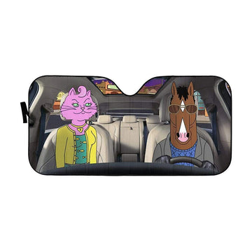 Gearhumans 3D BoJack Horseman Custom Car Auto Sunshade