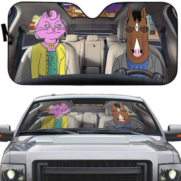 Gearhumans 3D BoJack Horseman Custom Car Auto Sunshade