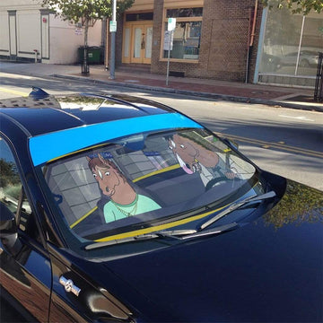 Gearhumans 3D BoJack Horseman Custom Car Auto Sunshade