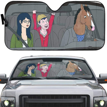 Gearhumans 3D BoJack Horseman Custom Car Auto Sunshade