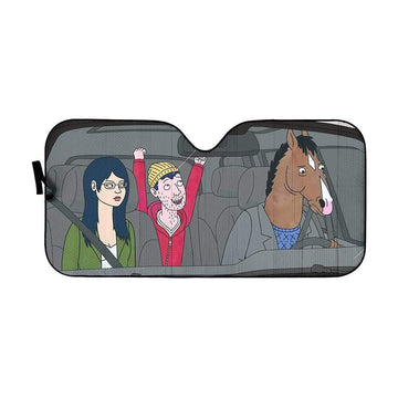 Gearhumans 3D BoJack Horseman Custom Car Auto Sunshade