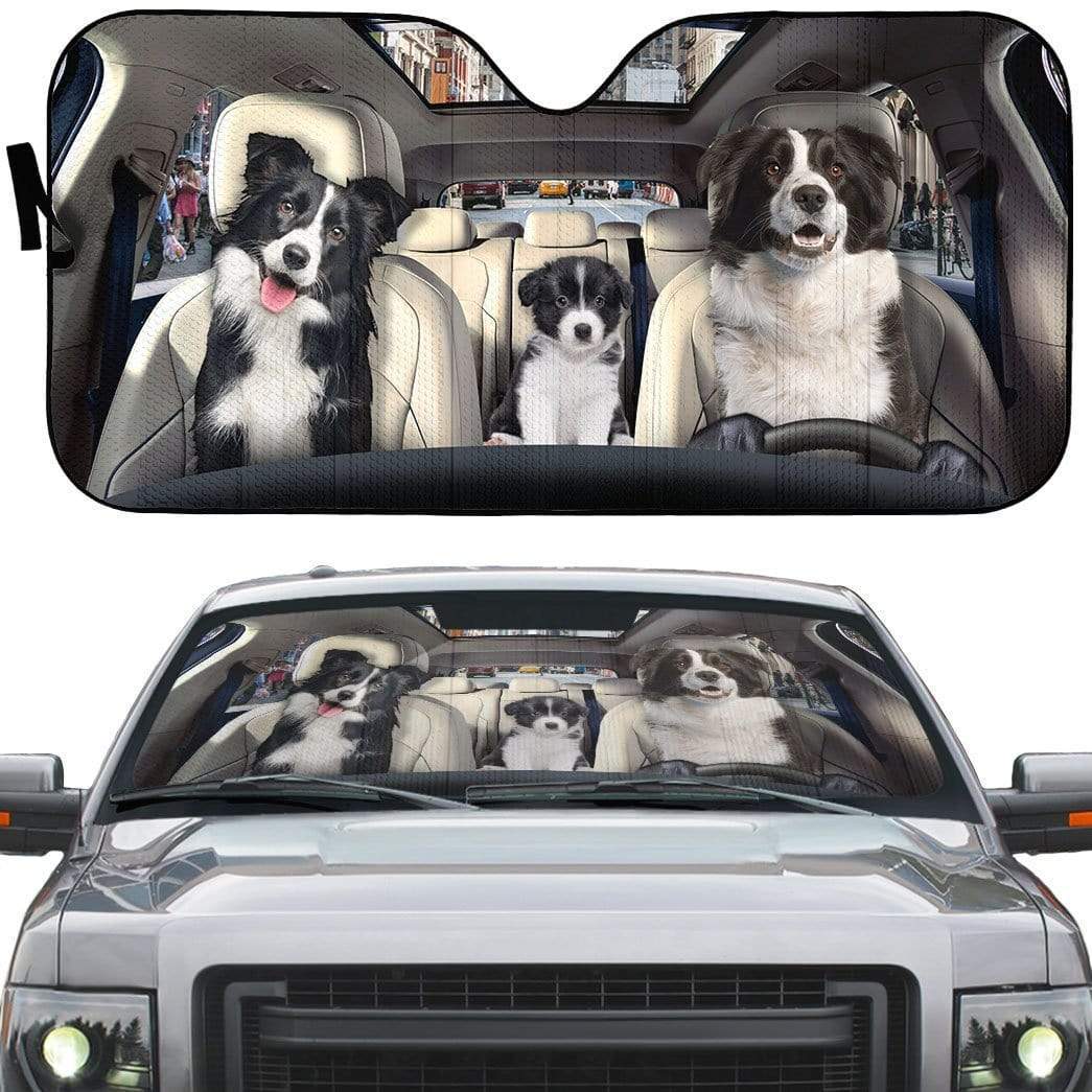 gearhumans 3D Border Collie Puppy Custom Car Auto Sunshade GL07086 Auto Sunshade 