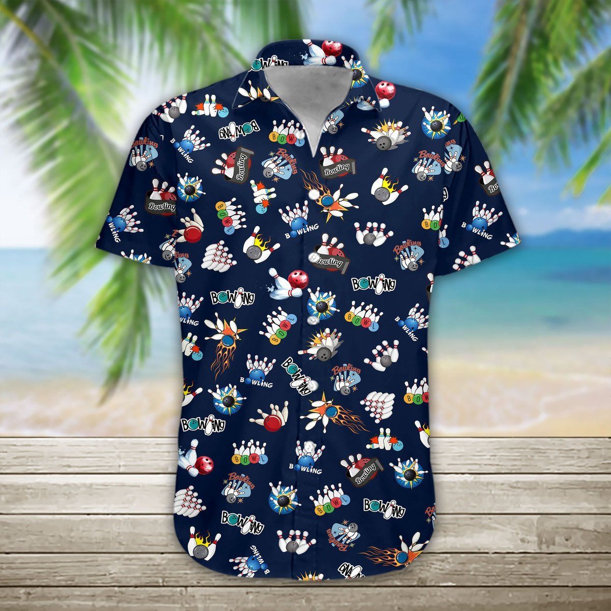 Gearhumans 3D Bowling Hawaii Shirt hawaii Short Sleeve Shirt