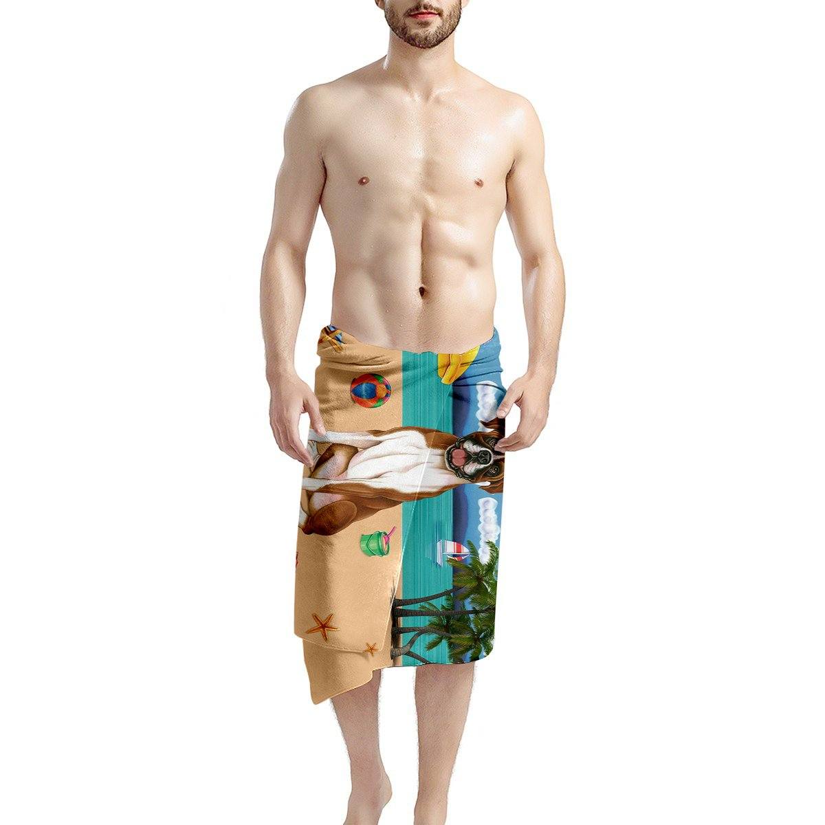 Gearhumans 3D Boxer Dog Custom Beach Towel GW11052112 Towel 