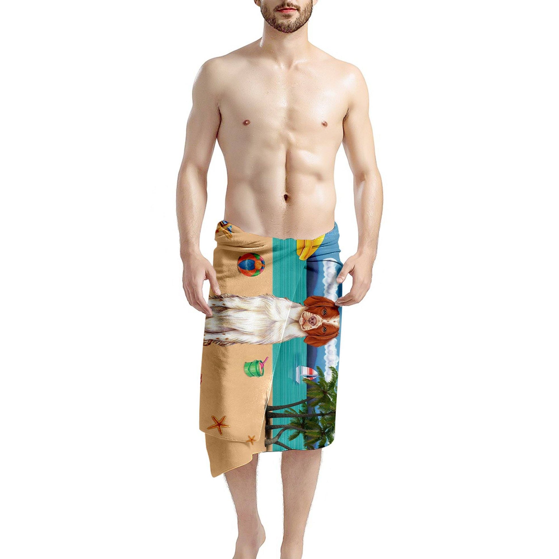 Gearhumans 3D Brittany Dog Custom Beach Towel GW11052114 Towel 