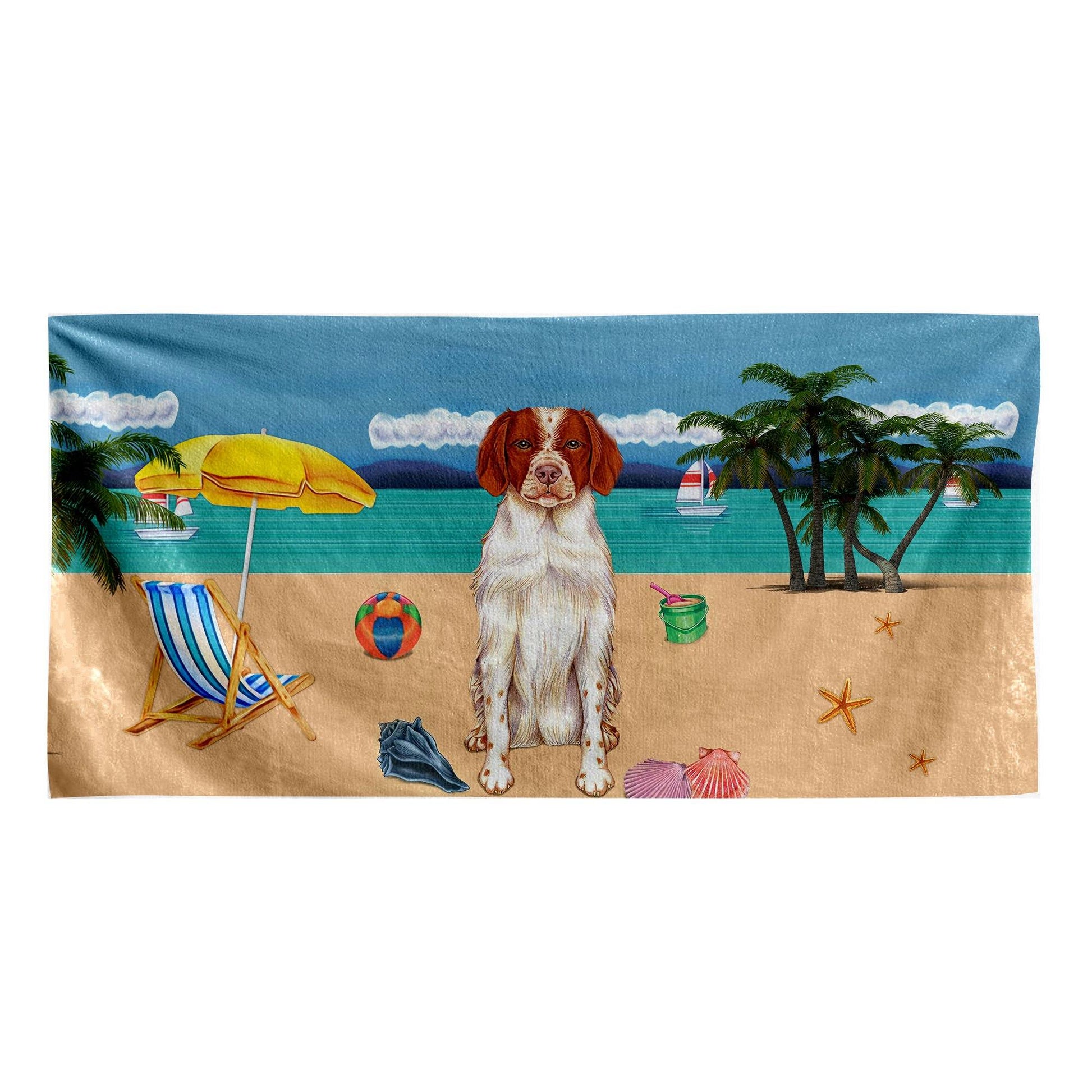 Gearhumans 3D Brittany Dog Custom Beach Towel GW11052114 Towel Towel 60''x30'' 