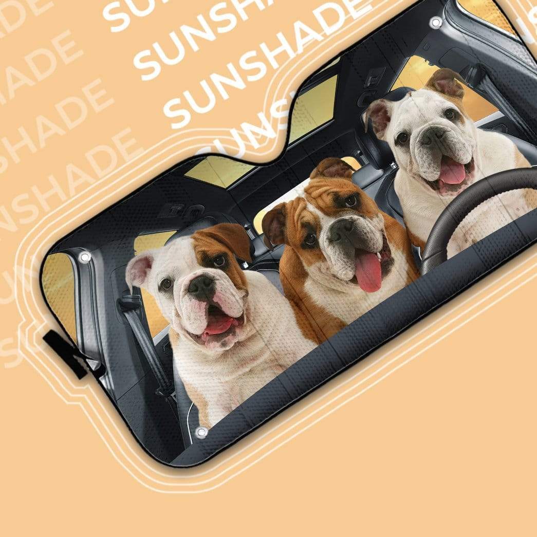 gearhumans 3D Bulldog Fun Custom Car Auto Sunshade GD12052 Auto Sunshade 