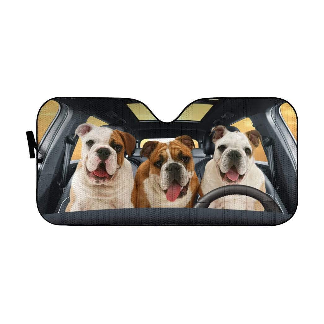 gearhumans 3D Bulldog Fun Custom Car Auto Sunshade GD12052 Auto Sunshade 57''x27.5'' 