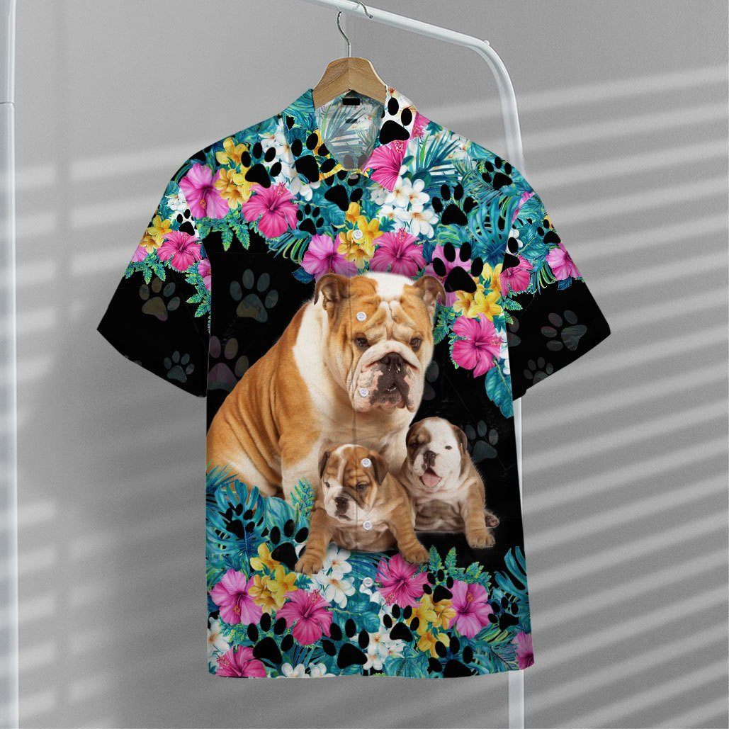Gearhumans 3D Bulldog Mother Day Hawaii Shirt ZZ01046 Hawai Shirt 