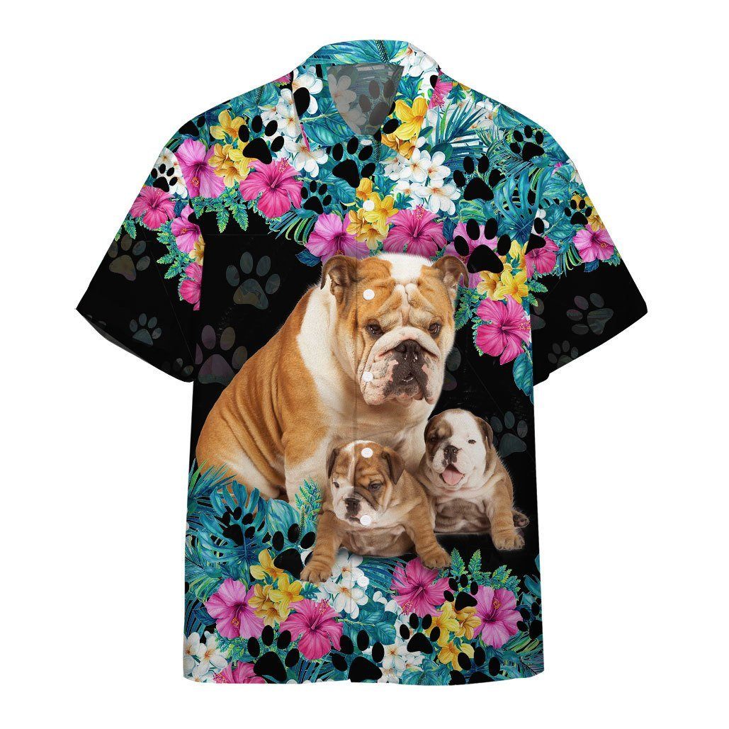 Gearhumans 3D Bulldog Mother Day Hawaii Shirt ZZ01046 Hawai Shirt Short Sleeve Shirt S 