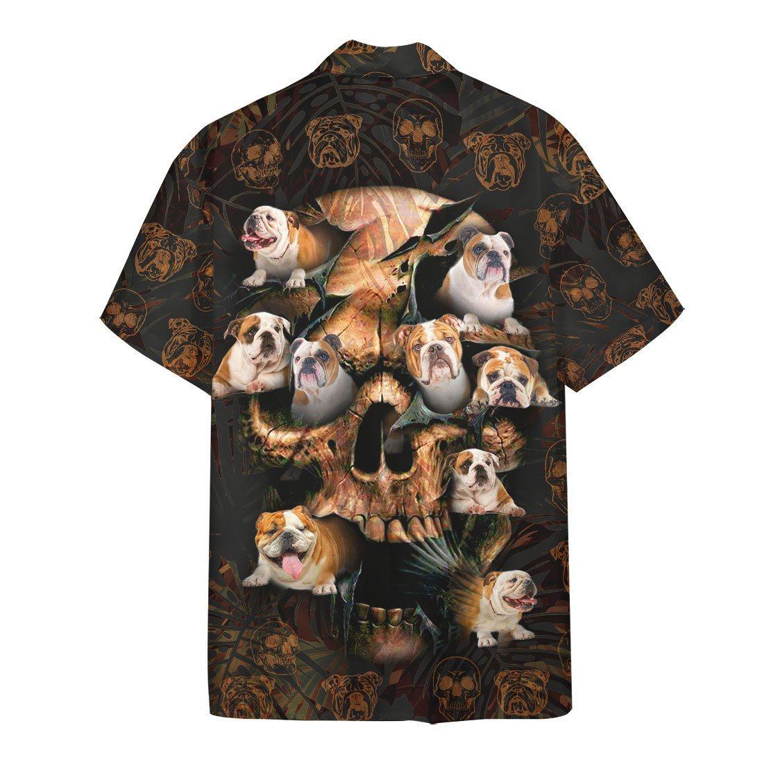 Gearhumans 3D Bulldog Skull Hawaii Shirt