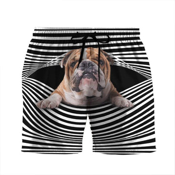 Gearhumans 3D Bulldog Stripes Custom Beach Shorts Swim Trunks GV31076 Men Shorts Men Shorts S