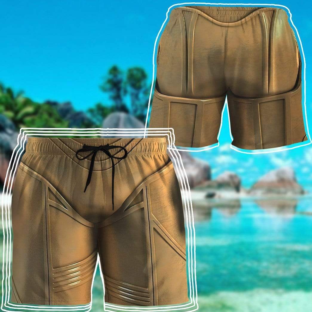 Gearhumans 3D C3PO Custom Beach Shorts Swim Trunks GL23079 Men Shorts