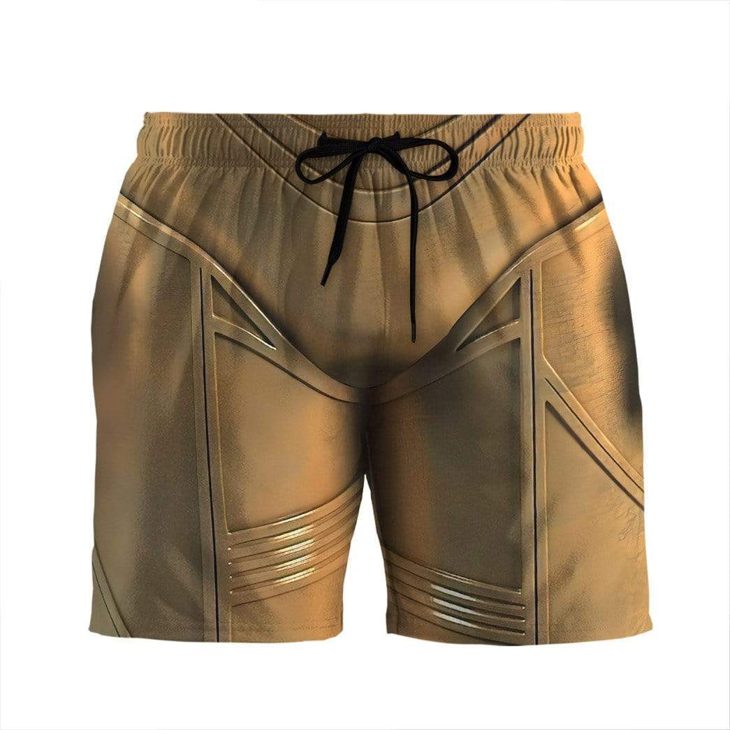 Gearhumans 3D C3PO Custom Beach Shorts Swim Trunks GL23079 Men Shorts Men Shorts S
