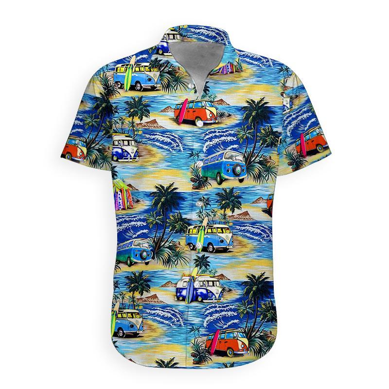 Gearhumans 3D Campervan Hawaii Shirt hawaii Short Sleeve Shirt S