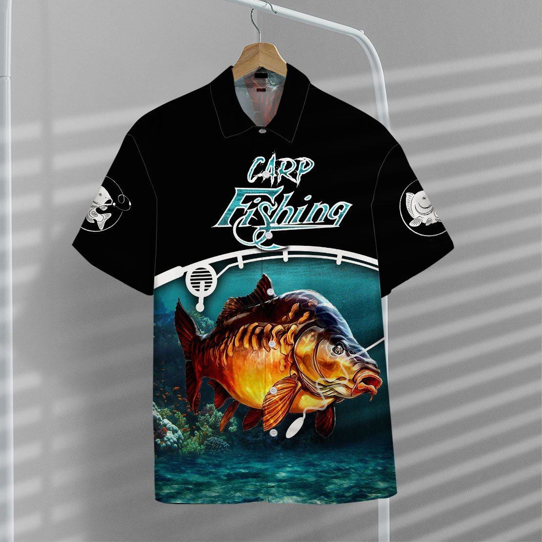 Gearhumans 3D Carp Fishing Hawaii Shirt Short Sleeve Shirt / S