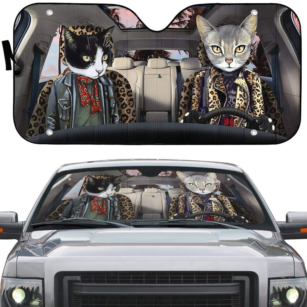 gearhumans 3D Cat Band Custom Car Auto Sunshade GL30069 Auto Sunshade 