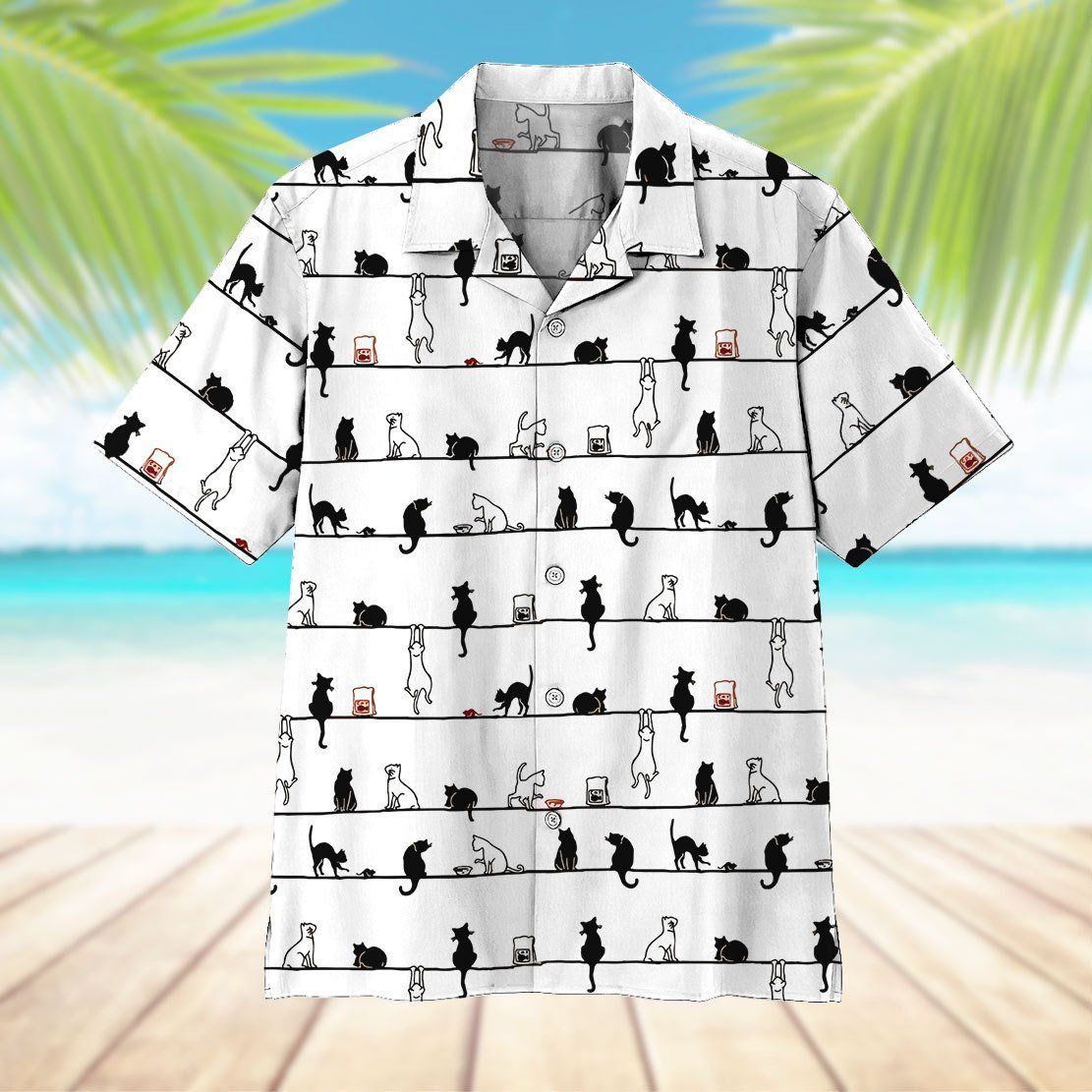 Gearhumans 3D Cat Hawaii Shirt ZZ0505211 Hawai Shirt 
