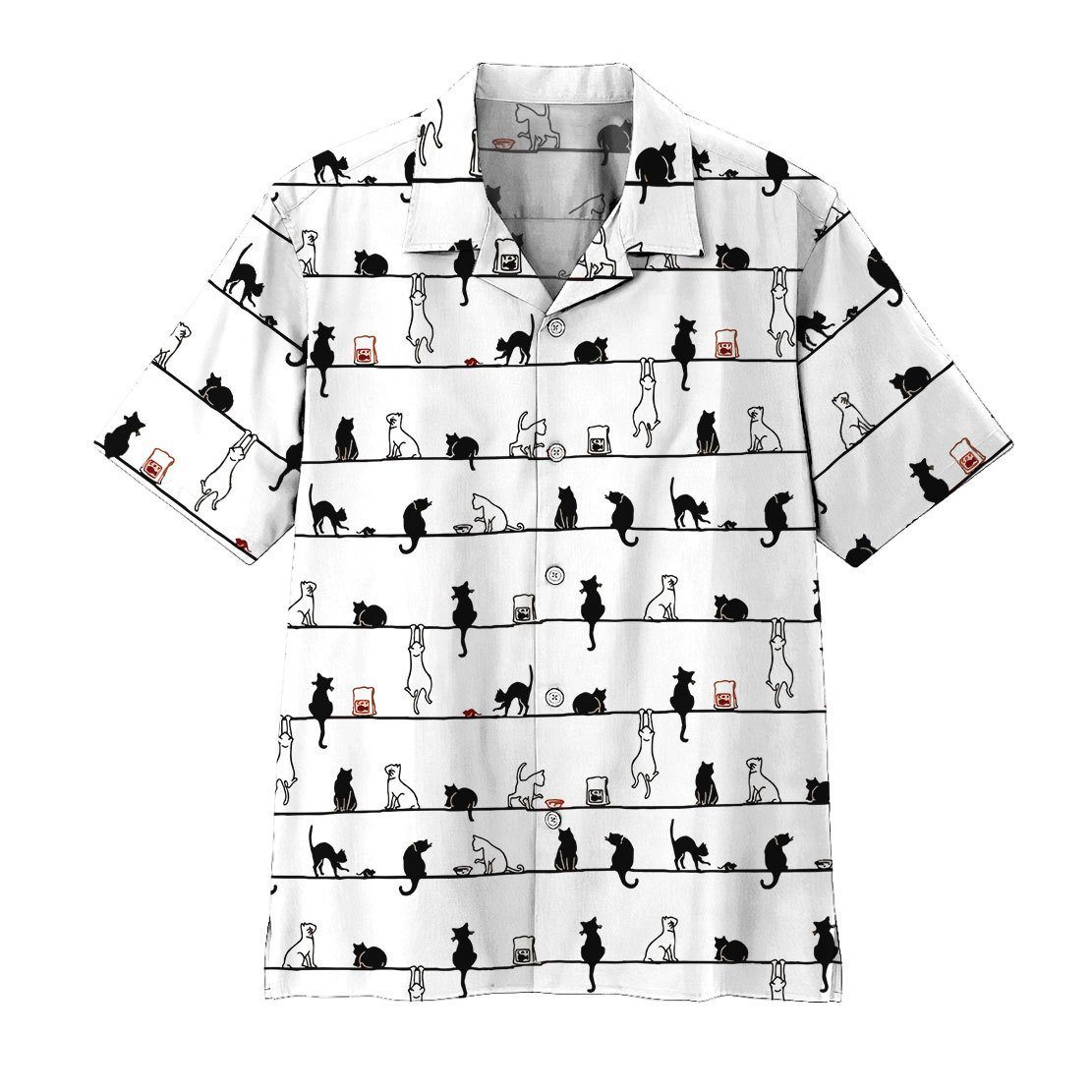 Gearhumans 3D Cat Hawaii Shirt ZZ0505211 Hawai Shirt Short Sleeve Shirt S 