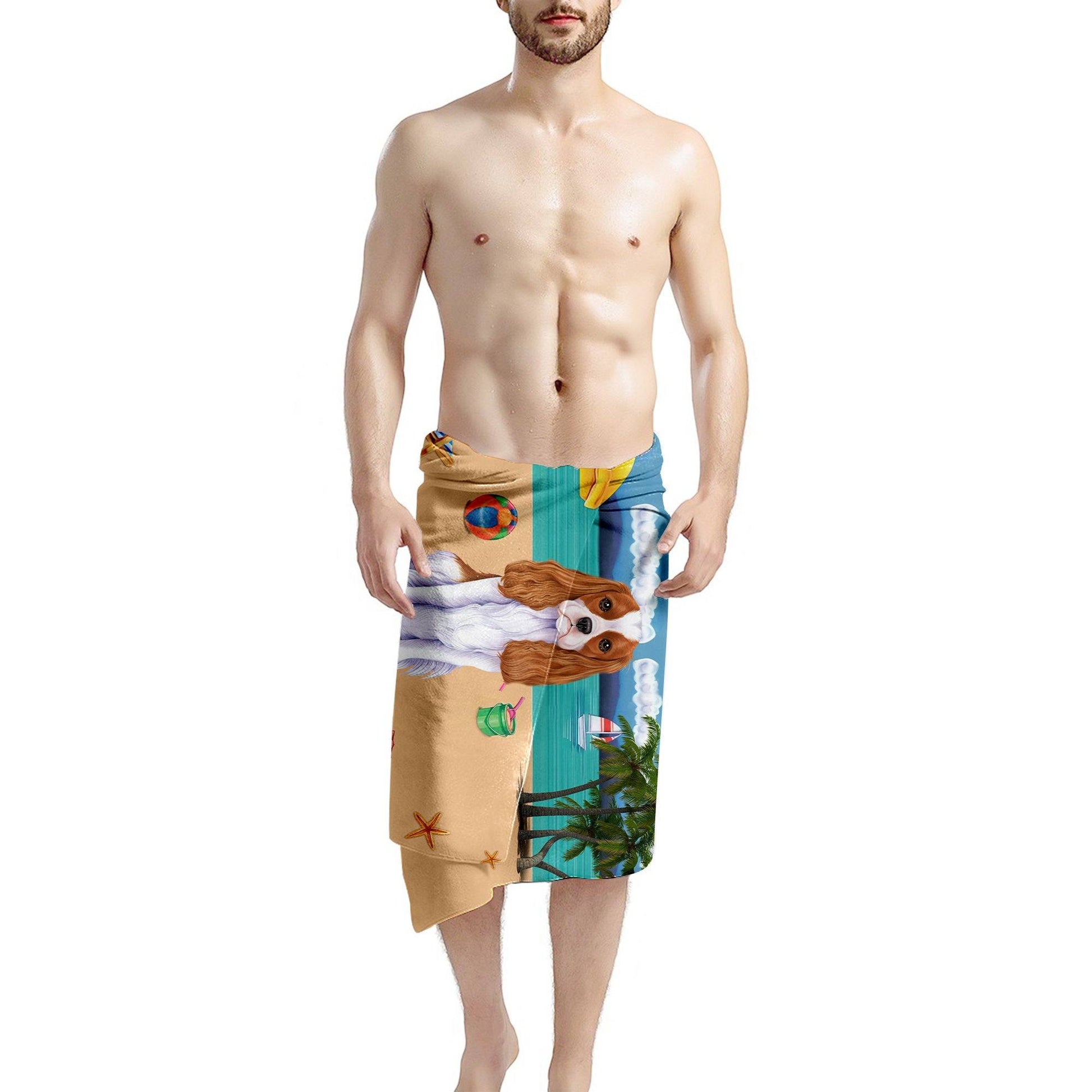 Gearhumans 3D Cavalier King Charles Dog Custom Beach Towel GW11052115 Towel 