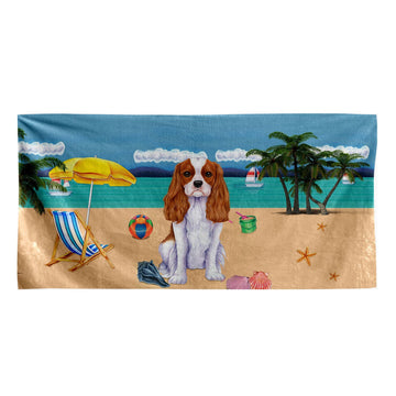 Gearhumans 3D Cavalier King Charles Dog Custom Beach Towel