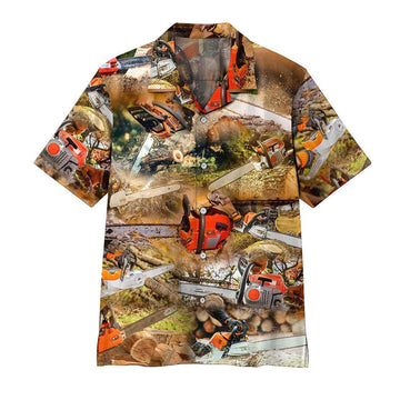 Gearhumans 3D Chainsaw Hawaii Shirt ZZ08043 Hawai Shirt Short Sleeve Shirt S 