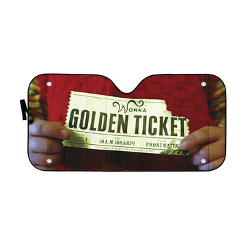 Gearhumans 3D Charlie And The Chocolate Factory Golden Ticket Custom Car Auto Sunshade