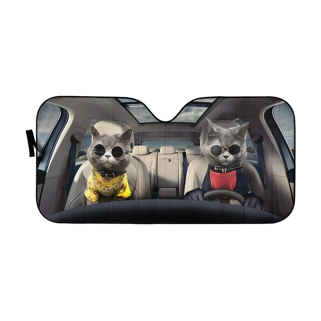 gearhumans 3D Chartreux Cats Custom Car Auto Sunshade GV05061 Auto Sunshade 57''x27.5'' 