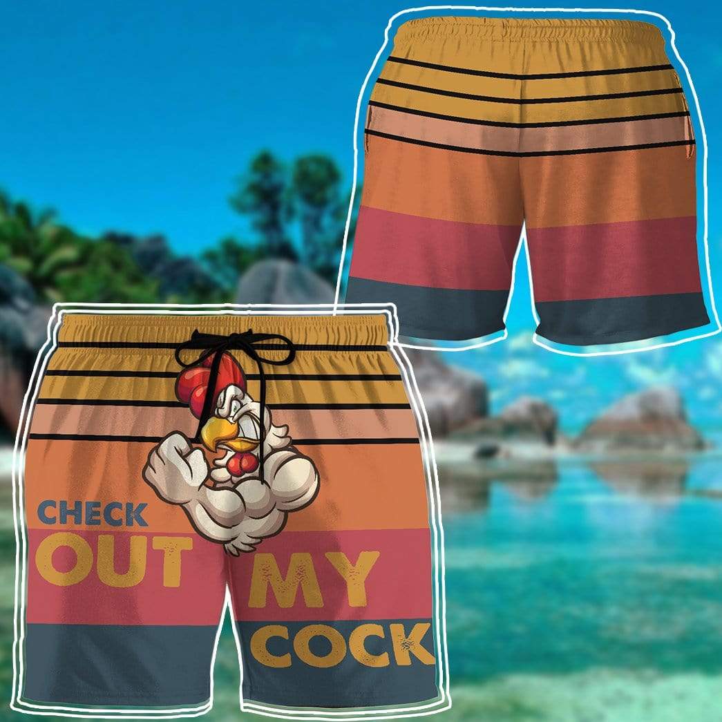 Gearhumans 3D Check Out My Cock Custom Beach Shorts GS02071 Men Shorts