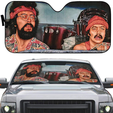 Gearhumans 3D CHEECH AND CHONG Custom Car Auto Sunshade