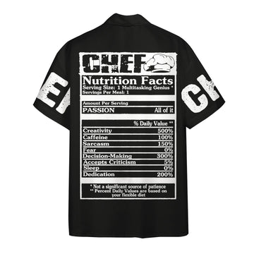 Gearhumans 3D Chef Black Uniform Nutrition Custom Name Hawaii Shirt
