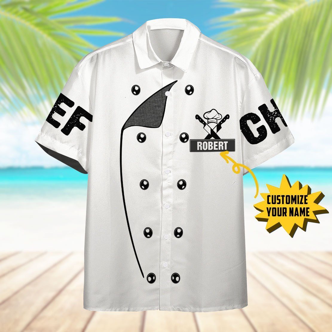 Gearhumans 3D Chef White Uniform Nutrition Custom Name Hawaii Shirt ZB220310 Hawai Shirt 