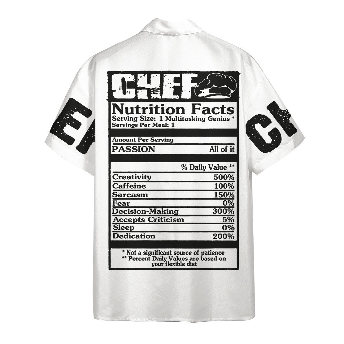 Gearhumans 3D Chef White Uniform Nutrition Custom Name Hawaii Shirt ZB220310 Hawai Shirt 