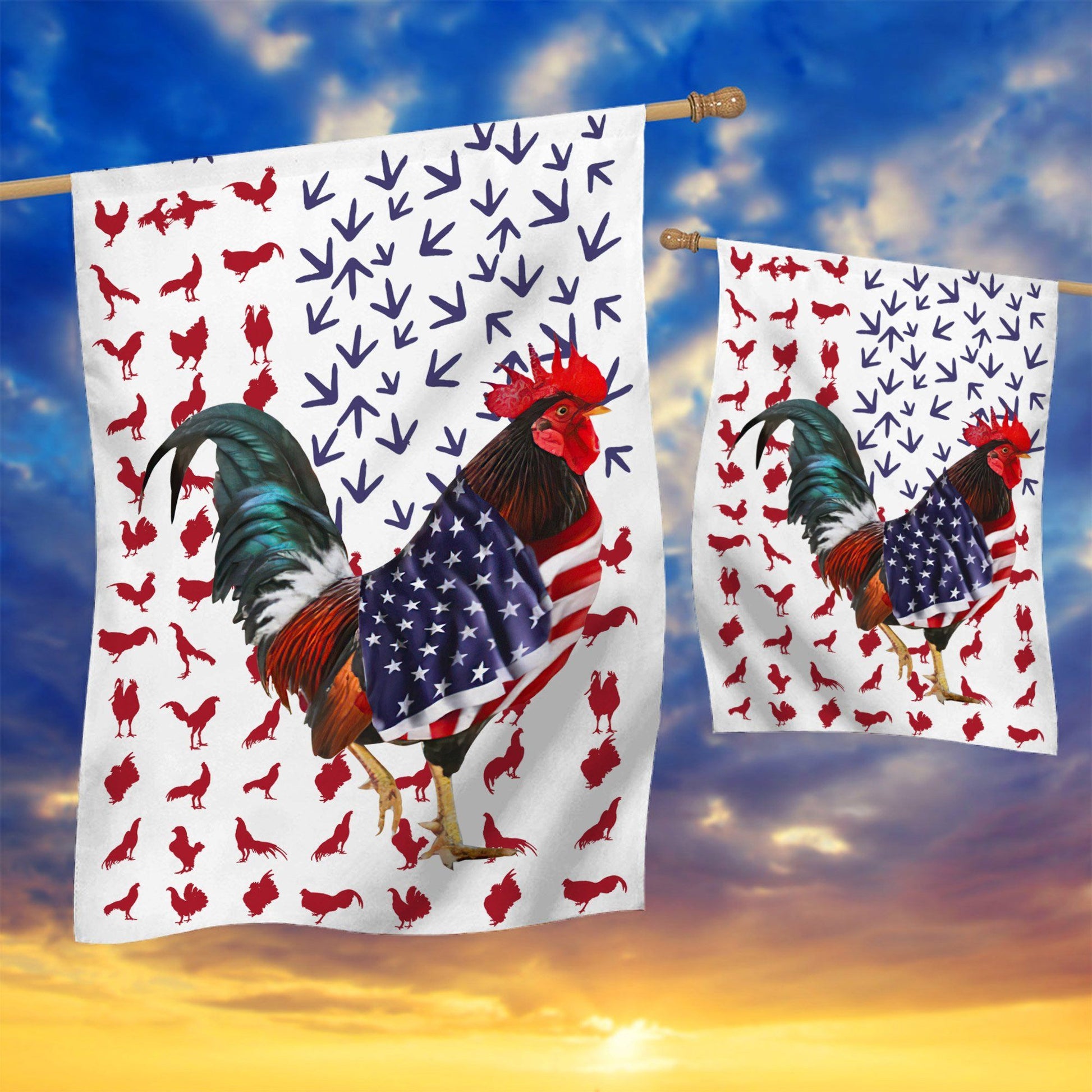 Gearhumans 3D Chicken American Custom Flag GW0806214 House Flag 