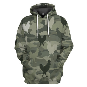 Gearhumans 3D Chicken Camouflage Custom Tshirt Hoodie Apparel