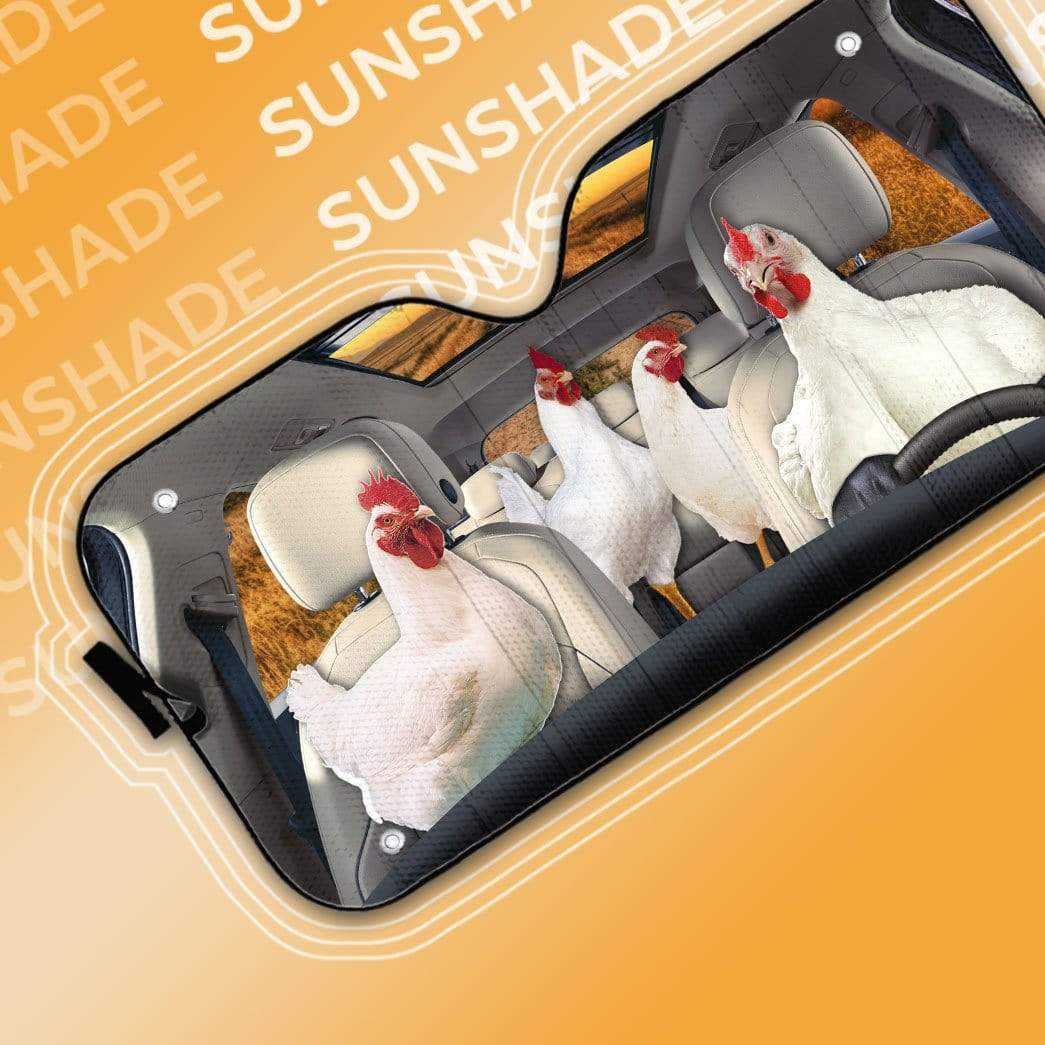 gearhumans 3D Chicken Custom Car Auto Sunshade GL03082 Auto Sunshade 
