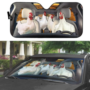 Gearhumans 3D Chicken Custom Car Auto Sunshade