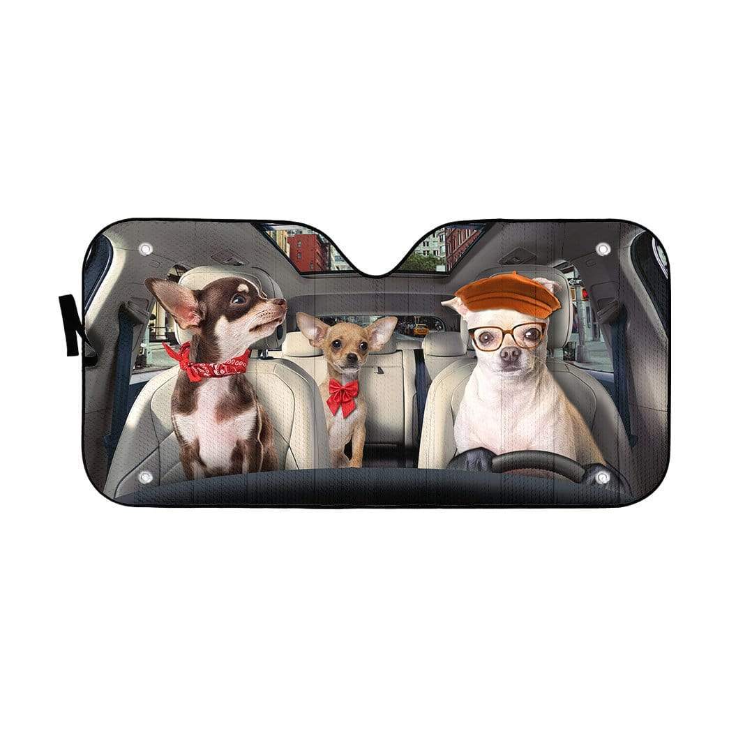 gearhumans 3D Chihuahua Custom Car Auto Sunshade GS30075 Auto Sunshade 57''x27.5'' 