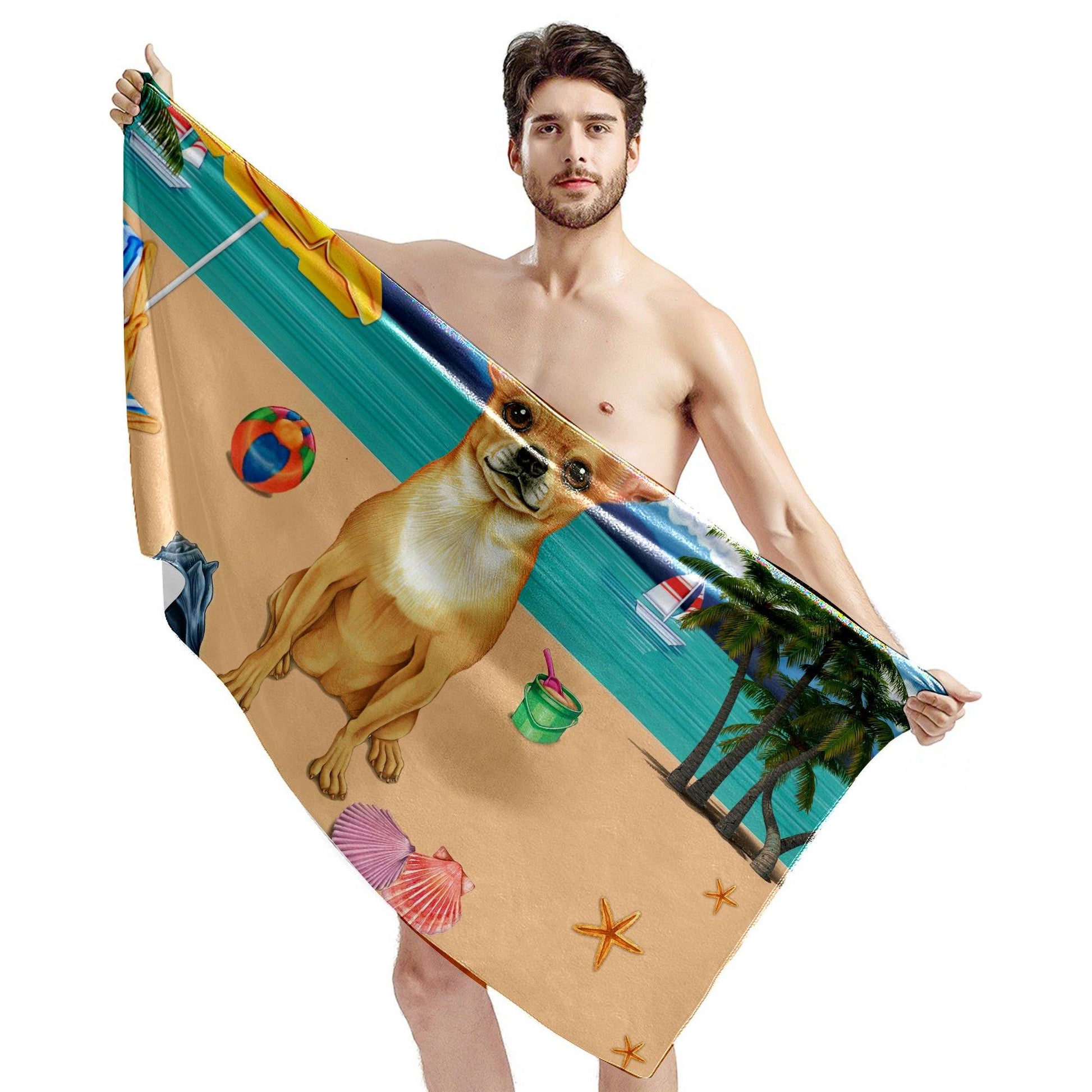 Gearhumans 3D Chihuahua Dog Custom Beach Towel GW11052116 Towel 