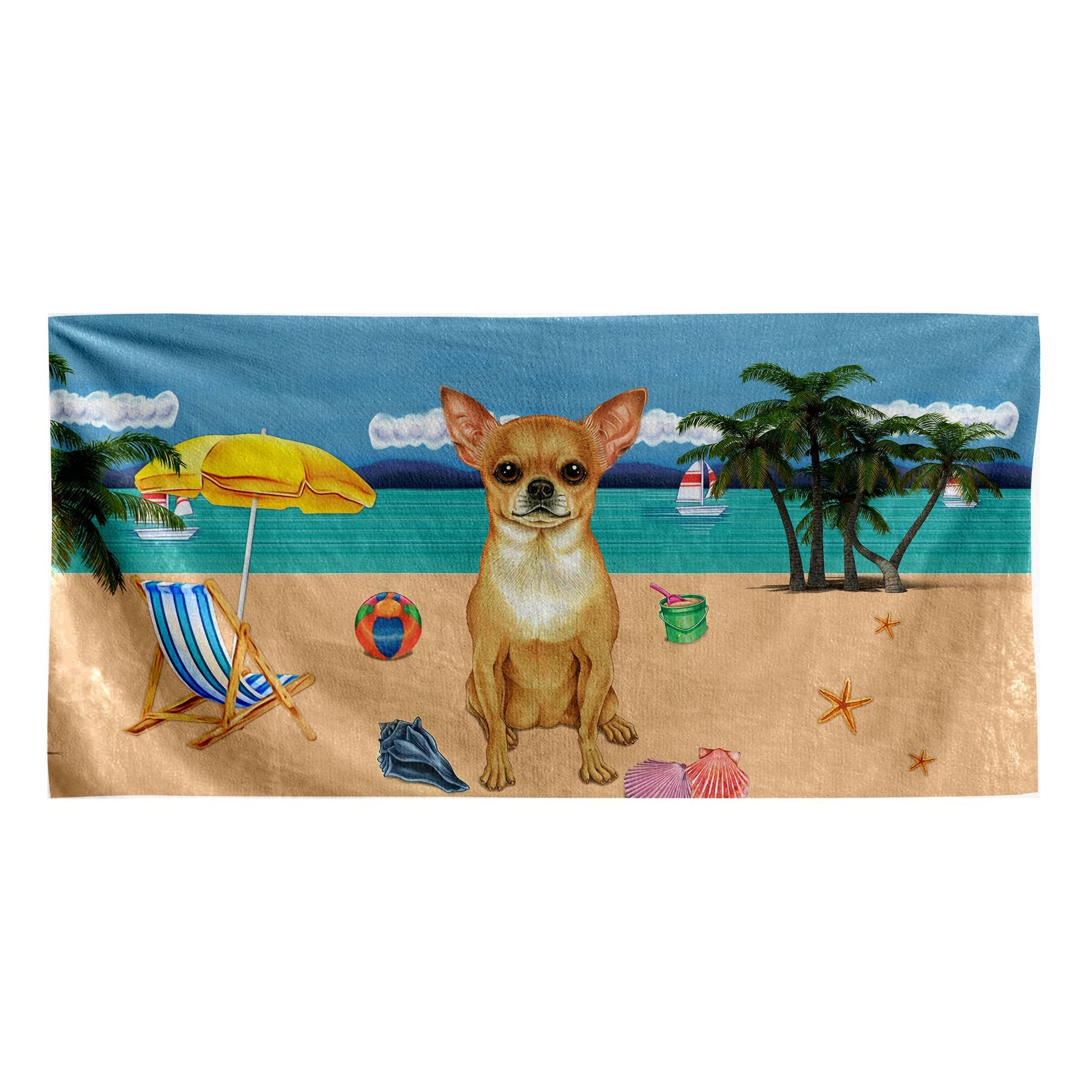 Gearhumans 3D Chihuahua Dog Custom Beach Towel GW11052116 Towel Towel 60''x30'' 