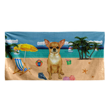 Gearhumans 3D Chihuahua Dog Custom Beach Towel