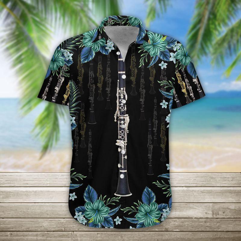 Gearhumans 3D Clarinet Hawaii Shirt hawaii Short Sleeve Shirt