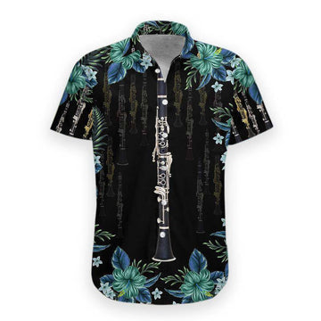 Gearhumans 3D Clarinet Hawaii Shirt hawaii Short Sleeve Shirt S