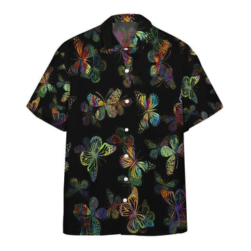 Gearhumans 3D Colorful Butterflies Custom Hawaii Shirt