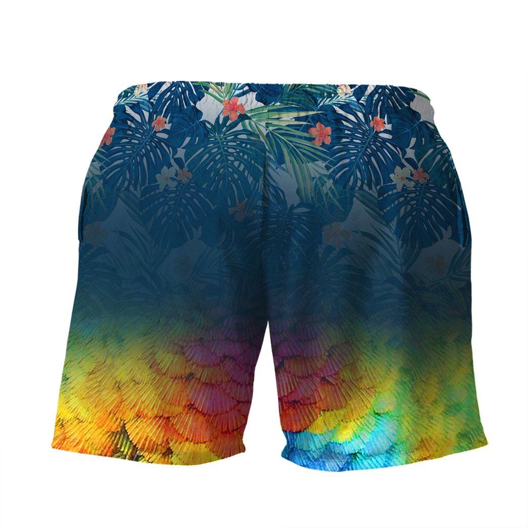 Gearhumans 3D Colorful Hummingbird Hawaii Custom Beach Shorts Swim Trunks GS1705215 Men Shorts 