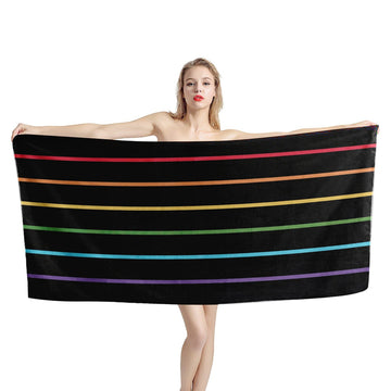 Gearhumans 3D Colorful Lines Beach Towel