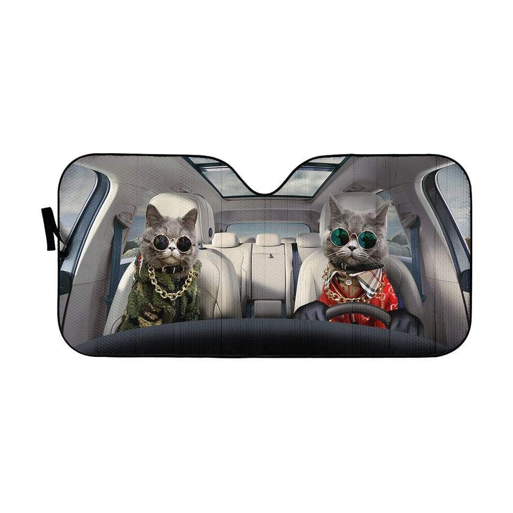 gearhumans 3D Cool Chartreux Cats Custom Car Auto Sunshade GV050613 Auto Sunshade 57''x27.5'' 