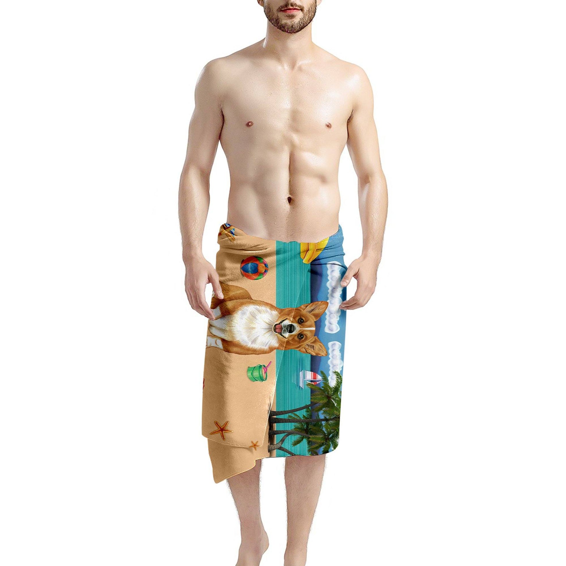 Gearhumans 3D Corgi Dog Custom Beach Towel GW11052119 Towel 