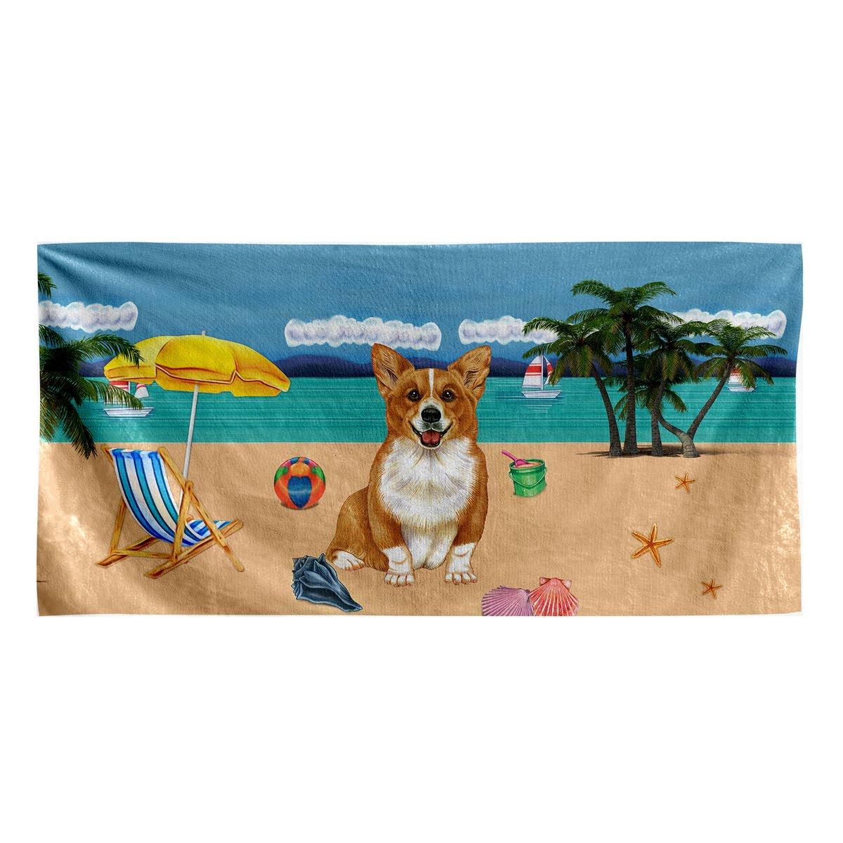 Gearhumans 3D Corgi Dog Custom Beach Towel GW11052119 Towel Towel 60''x30'' 